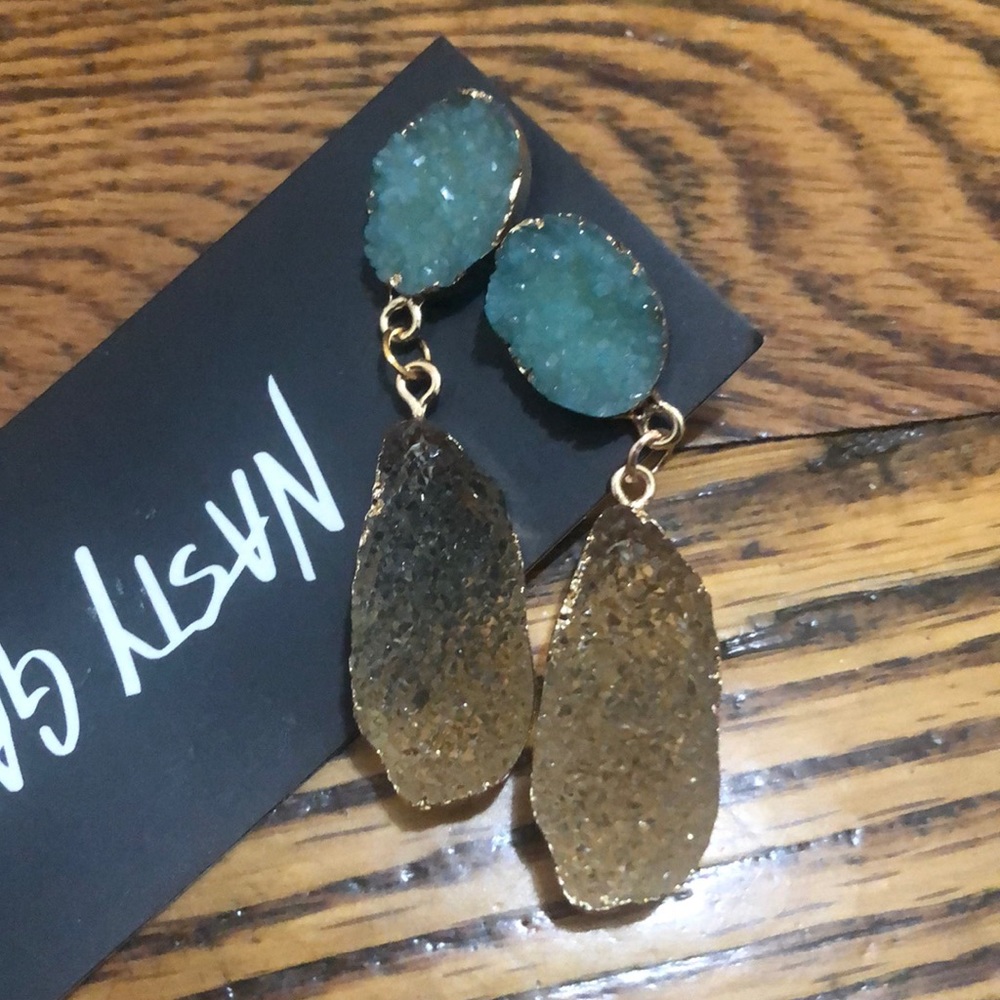 Nasty Gal acrylic semi-precious stone earrings